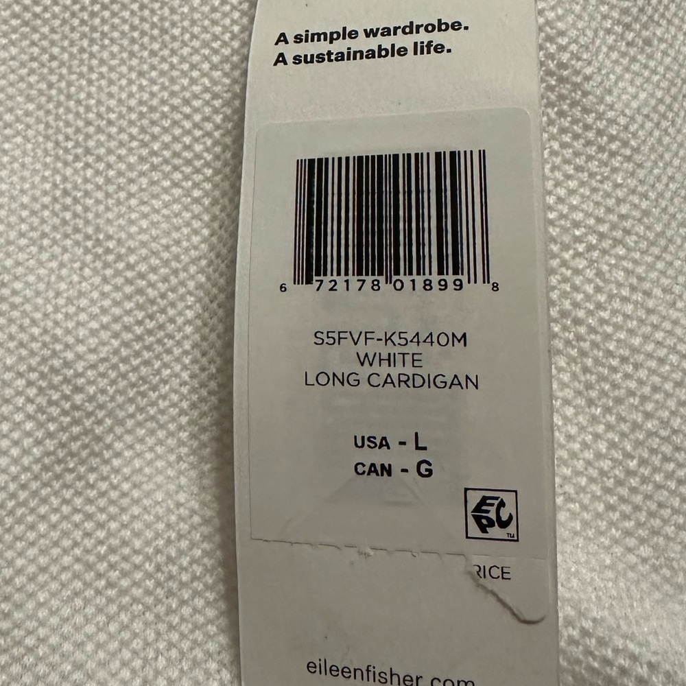 NWT  Eileen Fisher Organic Linen Blend Open Front Cardigan - Picture 11 of 12